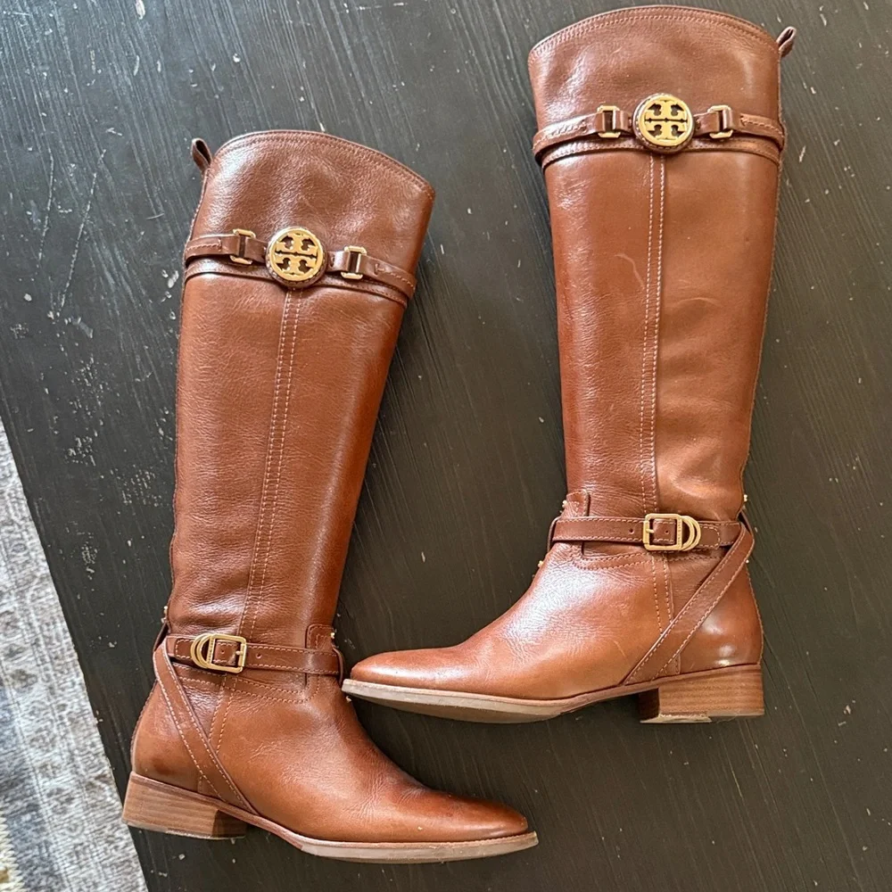 Tory Burch Equestrian Style Leather Boots - Picture 1 of 8